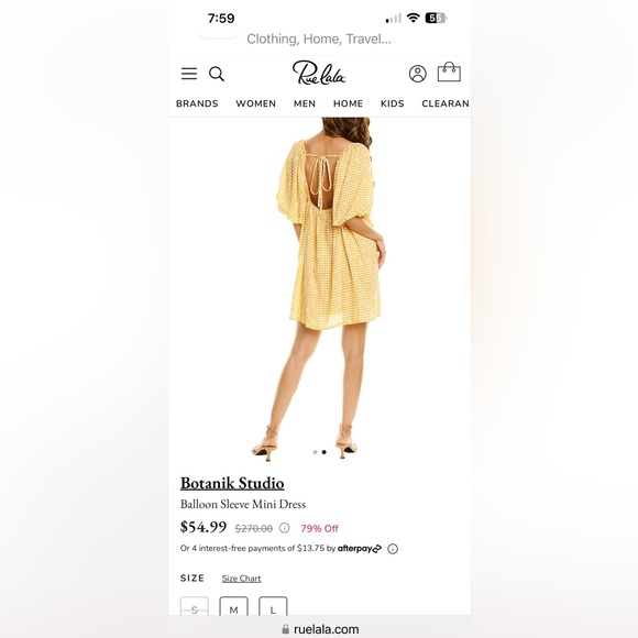 Botanik Studio Balloon Sleeve Mini Dress. Large EUC - Picture 3 of 5